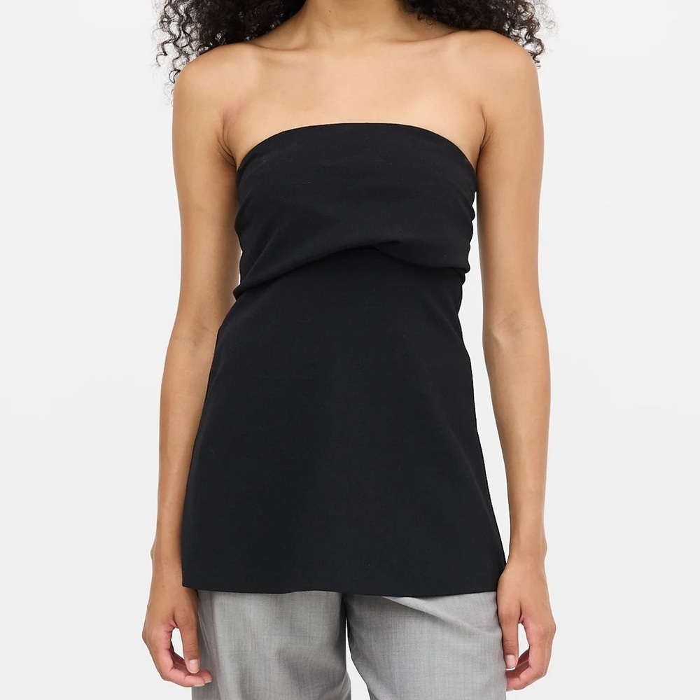NWT Toteme Wool Crepe Band Tube Strapless A Line Top Black